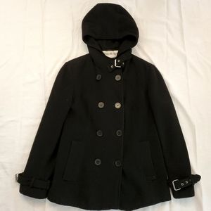 Black Rivet Wool Blend Jacket Coat double Breasted